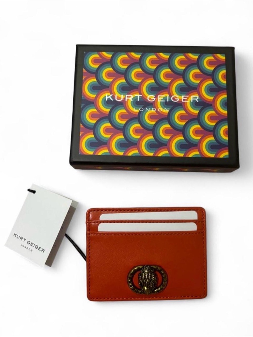 Kurt Geiger Orange Leather Card Holder